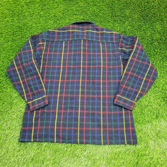 Vintage 90s Van-Heusen Western Plaid Shirt Large 24x29 Baggy - Picture 2 of 11